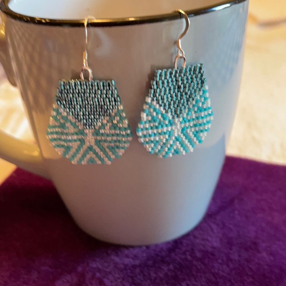 Hand beaded earrings.